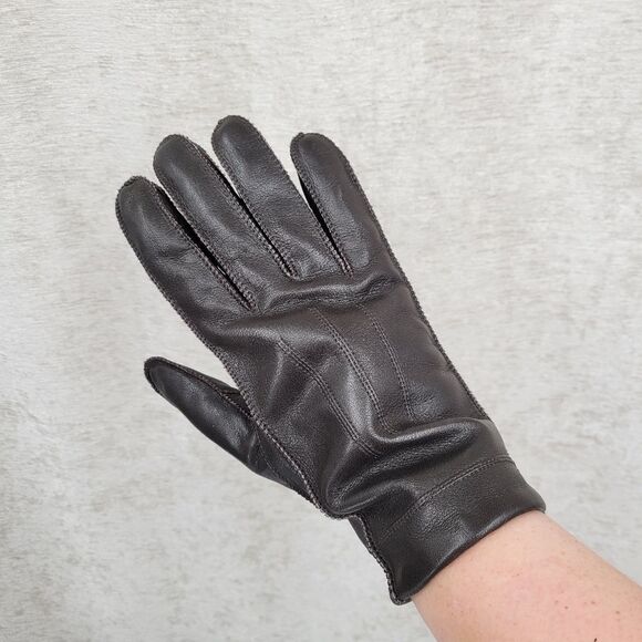 Men's Brown Leather Driving Gloves - Picture 9 of 12